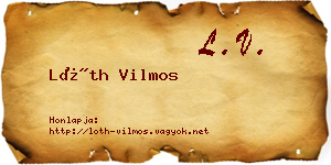 Lóth Vilmos névjegykártya